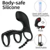 Sex toys massager New three-section locking ring 10 frequency vibration 10 sucking lock silicone male masturbation adult sex toy