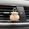 Interior Decorations Car freshener air outlet alloy pearl bag aromatherapy perfume clip auto diffuser car interior accessories 0209