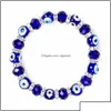 Charm Bracelets Jewelry Turkish Blue Eye Bracelet Handmade Amet Religious Evil Nazar Crystal for Women Girl Drop Delivery 3ofi7 Dhbnw
