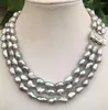 Chaînes Magnifique collier de perles baroques grises de 9 à 10 mm