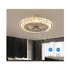 Ventilatori da soffitto Bluetooth Crystal Smart Modern Led Fan Lampade con luci App Telecomando Ventilatore Lampada Silent Motor Bedroom Decor Dhl0R