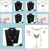 Boucles d'oreilles Collier Colorf Papillon Ensembles de Bijoux Émail Insecte Mariage Fête De Mariage Ensemble Drop Delivery Dh6Iu