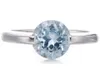 Clusterringen Geside 8mm aquamarine rhodium over sterling zilveren ring 1.7ctw