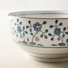 Миски Япония в стиле Zakka Plant Ceramic фарфоровой посуда рис творческий симпатичный суп-миска лапша под глаз