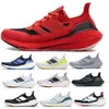 Ultraboost 21 Running Shoes Men Women Triple Black White Solar Green Tokyo Vivid Red 2023 UB 7.0 Ultra Tenis Trainer Sneaker Size 5 - 12