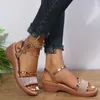 2022 Wedges for Women 4,5 cm hakken gouden platform dames zomerschoenen chaussures femme sandalen maat 41 t230208