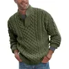 Herrenpullover, einfarbig, für Herren, Herbst und Winter, lässig, langärmelig, geknöpft, Stehkragen, Strickpullover, Tops, Herrenmode, Pullover, Strickpullover, Herren