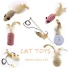 Cat Toys 7 قطعة مجموعة تفاعلية للعصا الفخمة الفأرة للقطط للقطط مضحك ريشة تخفيف لوازم الحيوانات الأليفة الملل