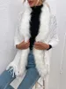 女性の毛皮ヨーロッパと米国2023年秋の冬の光贅沢シニアカラータッセルエレガントショールセータージャケット