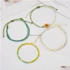 Beaded Bohemian Strands Style Suit Hand Decoration Sunflower Rice Bead Woven Armband Combination Set Drop Delivery DHCVC