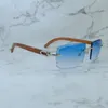 Oculos De Sol Masculino デザイナーサングラス男性女性スタイリッシュなダイヤモンドカット木製メンズサングラス高級デザイナーカーター眼鏡新