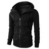 Herrjackor herrjacka Autumn Winter Casual Slim Solid Windbreaker Coat Zip Up Hoodoes Warm Hooded Outwear S-3XL