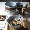 Bowls 4pcs Japanese Soup Bowl Noodle Large Ceramic Tableware Ramen Family Eat