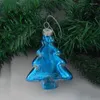 Party Decoration 6pcs/Pack Olika form Sky Blue Sheet Glass Pendant Christmas Hanging Decorative Handmade Gift Tree Star Heart