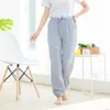 Indumenti da notte da donna Pantaloni da notte estivi Pantaloni in crepe di cotone Pantaloni Coppia sottile Home Anti-zanzara Abbigliamento lavorato a maglia solido per le donne