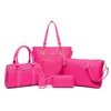 Evening Bags 6PCS/SET Women Nylon Handbags Shoulder Crossbody Bag Purse Wallet Envelope Messenger Female Composite Fashion