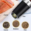 Mills Lectric Automatic Salt and Pepper Grinder Gravity Spice Mill Adjustable Spices Grinder with LED Light Kitchen Tools Gadgets 230208