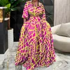 Arbetsklänningar 2 stycken Set Women Africa Clothes African Dashiki Fashion Two Suit Tops och Loose Kirt Party Big Size For Lady S-3XL