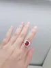 Cluster ringen klassiek lab gekweekte ruby ​​verloving bruiloft sterling zilver 925 sieraden kerstcadeau ideeën groothandelsprijs