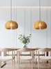 Modern Wooden shades Pendant Light Dining Room Ceiling Lights Kitchen E27 Hanging Lamp For Bedroom Suspension Luminaire 0209