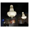 Żyrandole galaretki upuść światło francuskie białe unikalne foyer Lantern żyrandol zawieszone oprawy kuchenne światła dostarczania lig dhzhs