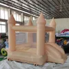 6x8ft commercial Inflatable white bounce house toddler amusement park white mini bouncy castle for kids with blower free ship to your door