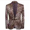 Mens Suits Blazers Leopard Print Suit Blazer Conjunto com calças Safari para performance DJ Jacket Singer Star Star Casat 230209