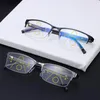 Occhiali da sole Classic Half Frame Progressive Multifocal Reading Glasses Uomo Donna Fashion Blue Light Blocking Presbyopia Vision Care