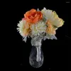 Fleurs décoratives 10 têtes, belle combinaison de mariée, main hybride, décoration de mariage, fleur en soie, Rose artificielle