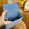 Torby talii projektanty ręczne mody podkładki crossbody luksusowe jeansowe tote damie pochette ramię torebki womans cf flap zawiesia