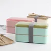 Dinnerware Sets EMS 10pcs 1000ml Frosted Material Lunch Box Wheat Straw Bento Boxes Microwave Storage Container