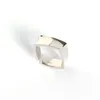 Pierścienie klastrowe EnoSola 925 Sterling Silver Open Ring Ins Osobowość geometryczna kwadratowy gładki dla kobiet punkowy punkowy pęd