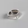 Pierścienie klastrowe EnoSola 925 Sterling Silver Open Ring Ins Osobowość geometryczna kwadratowy gładki dla kobiet punkowy punkowy pęd