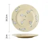 Plattor Nordic Ceramic Cute Cartoon Round Sallad Vintage Dessert Fruits Snack Dish Wedding Cakes Tray Soup Rice Bowl Table Seary