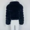 女性の毛皮のフェイク2023ショートリアルコート女性ウィンターファッション自然総肌本物の7xlジャケットを襟オーバーコート