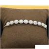 Tennis Fashioh Bracelet Cubique Zircon Perles Bracelets Blanc Strass Bracelet Chaînes Strand Pour Femmes Bijoux De Luxe Shippin Dhdga