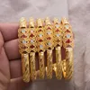 bangle tinted 6pcs/الكثير من المجوهرات الإثيوبية الذهب الأساور للنساء فتاة دبي زوجة الزفاف الأساور الأفريقية الهدايا