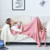 Blankets Tassel Knitted Ball Woolen Blanket Sofa Super Warm Cozy Throw For Office Siesta Air conditioner Bedspread Bedding 230209