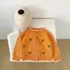 Pullover Baby Girl Długie rękaw kardigan niemowlę jesień księżniczka kwiat haft haftowe dziewczęta dziewczęta kurtka ubrania 230209