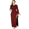 Casual Dresses EWSFV Fashion Design 2023 Kvinnor Sexig trend Pure Color High Fork Hallow Back Round Collar Sense Dress