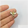 Charms Eruifa 10 stcs 16mm engel met epoxy munt zink legering ketting oorbel armband sieraden diy handgemaakte 2 colorscharms drop d dhcrf