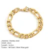 Female Figaro Link Chain Stainless Steel Bracelet Gold Color Charm Bracelets Chain Bracelets for Women Man Gifts
