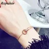 Link Chain Ropuhov 2022 Roman Digital Exquisite Double Ring Temperament Armband Titanium Steel Diamond Ring Buckle Jewelry Gift for Women G230208