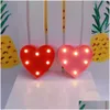 Veilleuses 3D Love Heart Light LED Lampe de table de chambre à coucher pour enfants Veilleuse créative pour la Saint-Valentin romantique Cadeau de Noël pour enfants Dh4Gq