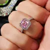 Обручальные кольца ne'w simple и elegant pink cz для женщин блестящие аксессуары для пальцев.