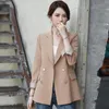 Abiti da donna Blazer Donna Elegante risvolto vintage manica lunga stile coreano casual chic solido doppio petto sciolto giacca di base