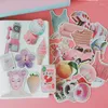 Подарочная упаковка винтажные наклейки DIY ScrapBooking Pink Girl Food Journ