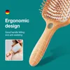 Hair Brushes MR.GREEN Hair Brush Wide Board Massage Natural Beech Cat's Head Design Comb Gasbag Hairbrush For Dry Wet Hair Detangler Women 230208