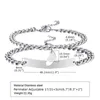 Link Chain Vnox Couple Bracelets for Women Men Never Fade Stainless Steel Cuban Chain with Heart Charm Bracelet Love Gift G230208