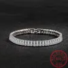 Länkkedja 3mm 4mm 5mm Real Crystal Tennis Jordets för kvinnor Män % 925 Sterling Silver Wedding Party Fine Jewelry Armband G230208